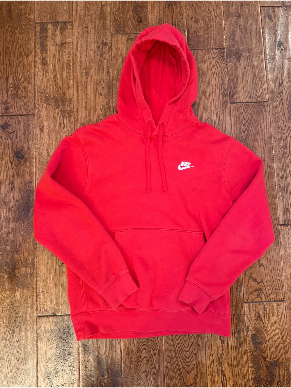 Nike Red Pullover Hoodie with White Swoosh